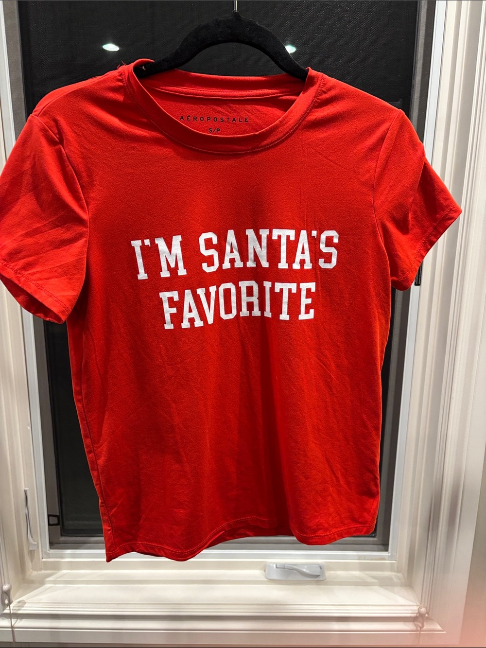 Aeropostale Kids Red Graphic Tee "I'm Santa's Favorite"